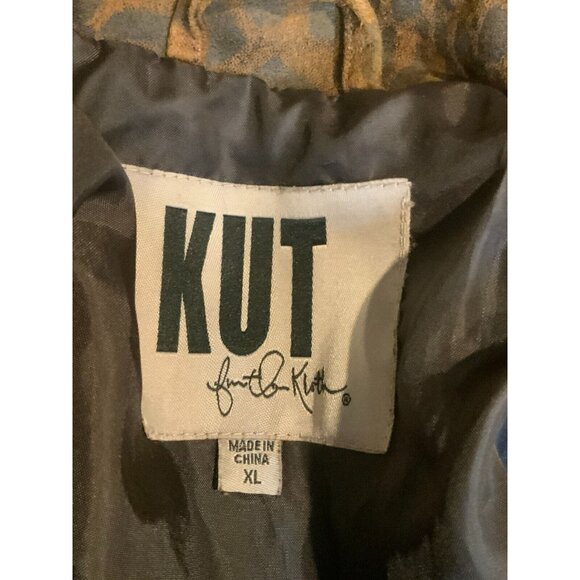 Kut From The Kloth Brown Leopard Print Asymmetrical Zip-Up Moto Jacket, Size XL - Picture 8 of 8